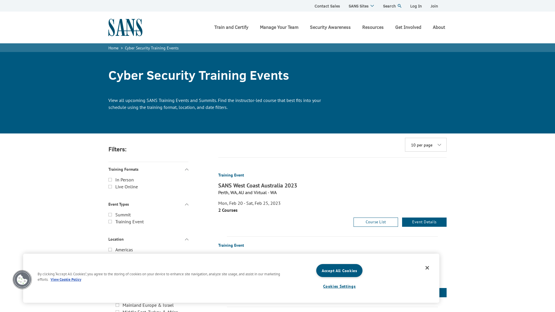 Cyber Security Training Events | SANS Institute