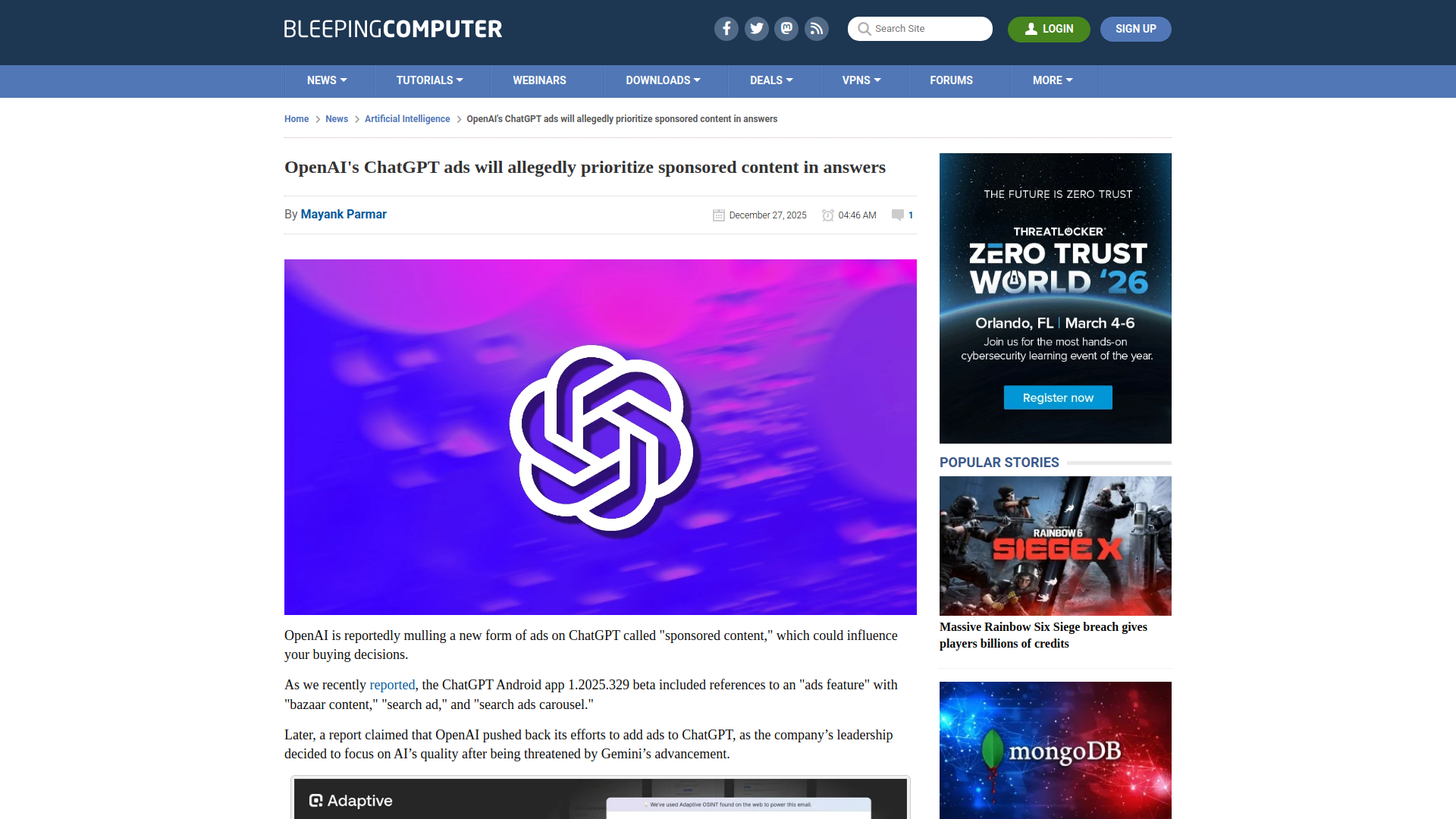 OpenAI's ChatGPT ads will allegedly prioritize sponsored content in answers