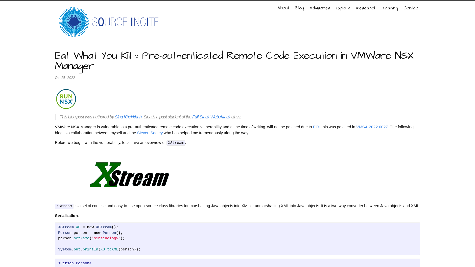 Eat What You Kill :: Pre-authenticated Remote Code Execution in VMWare NSX Manager