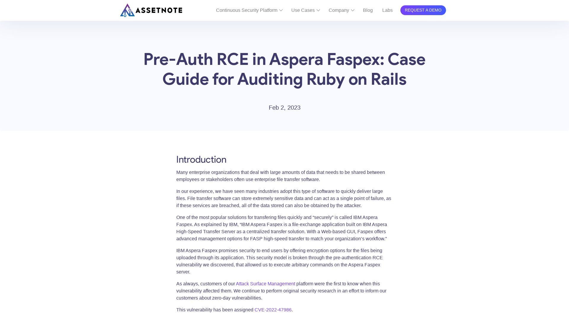 Pre-Auth RCE in Aspera Faspex: Case Guide for Auditing Ruby on Rails – Assetnote