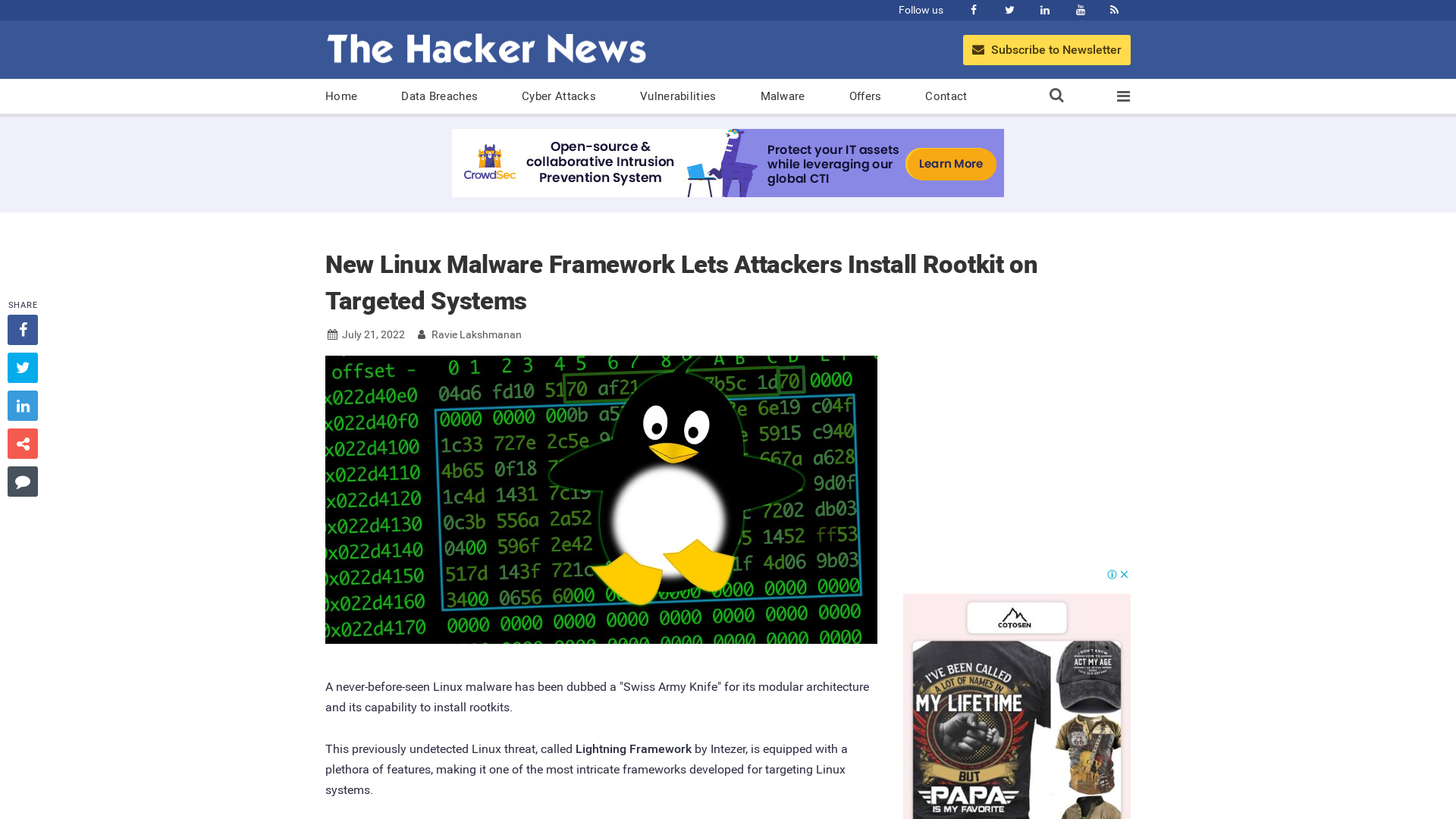 New Linux Malware Framework Lets Attackers Install Rootkit on Targeted Systems
