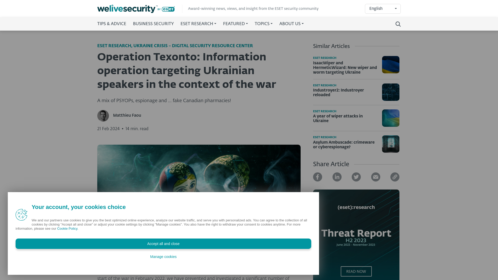 Operation Texonto: Information operation targeting Ukrainian speakers in the context of the war