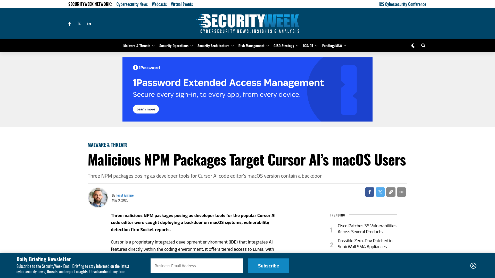 Malicious NPM Packages Target Cursor AI's macOS Users - SecurityWeek