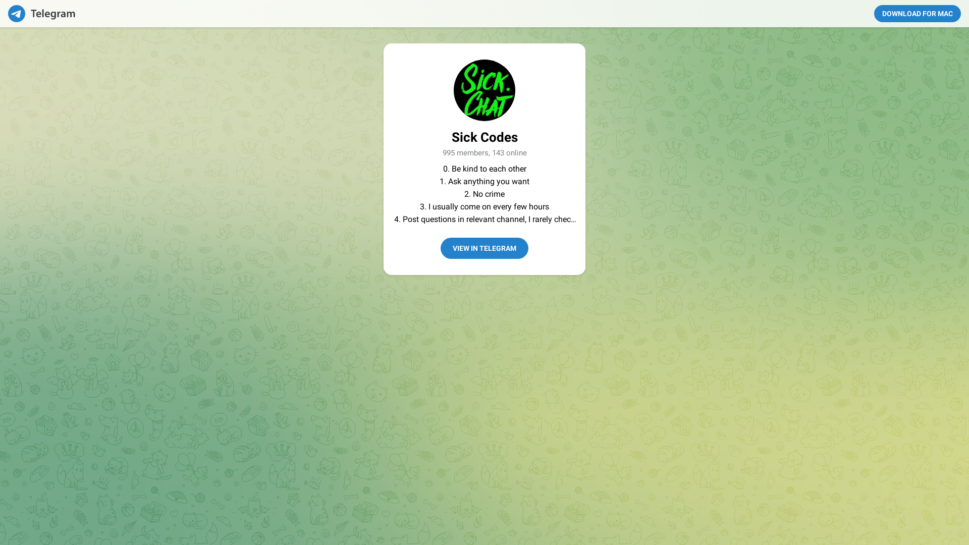 Telegram: Contact @sickcodeschat