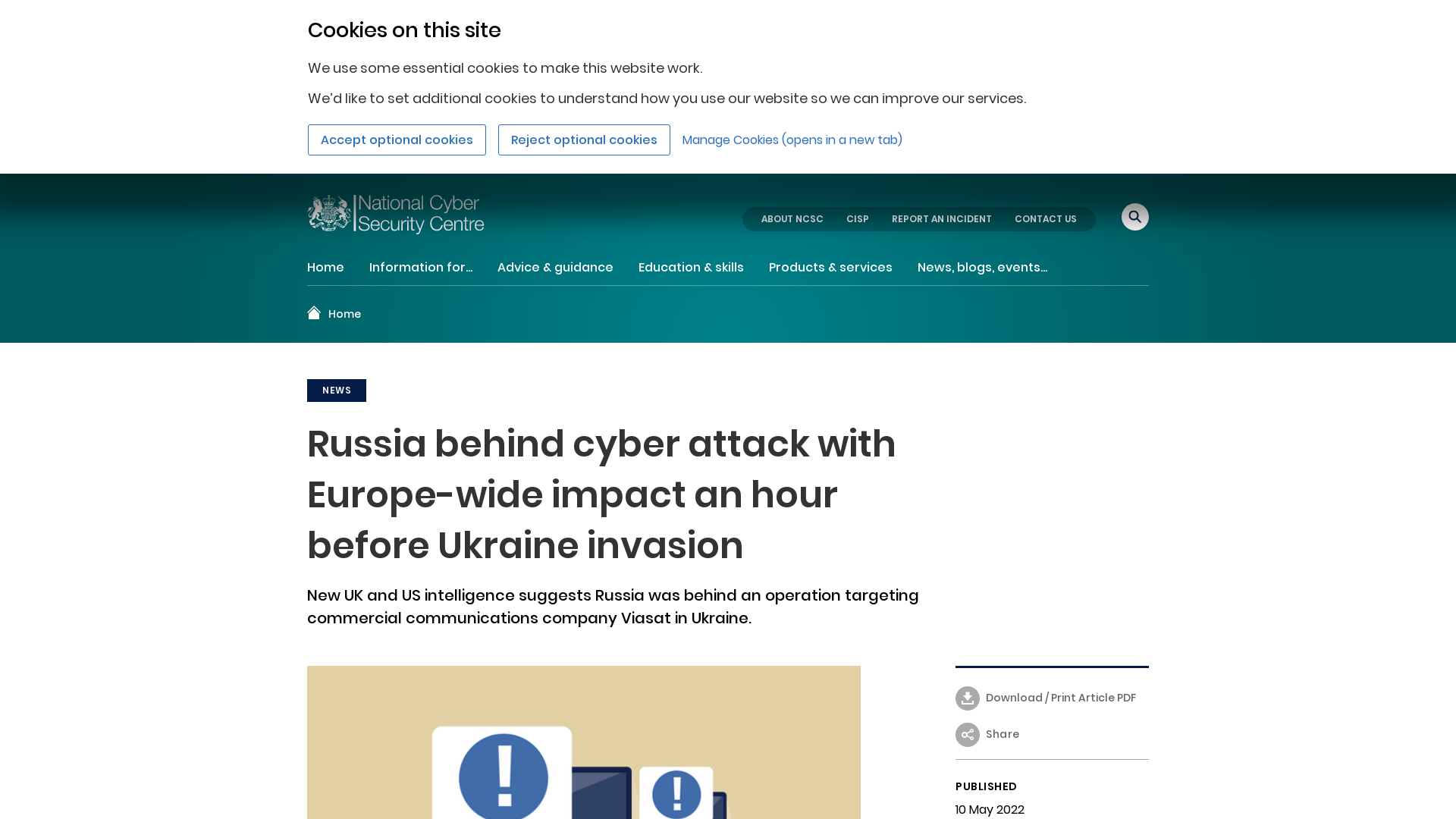 Russia behind cyber attack with Europe-wide impact an hour... - NCSC.GOV.UK
