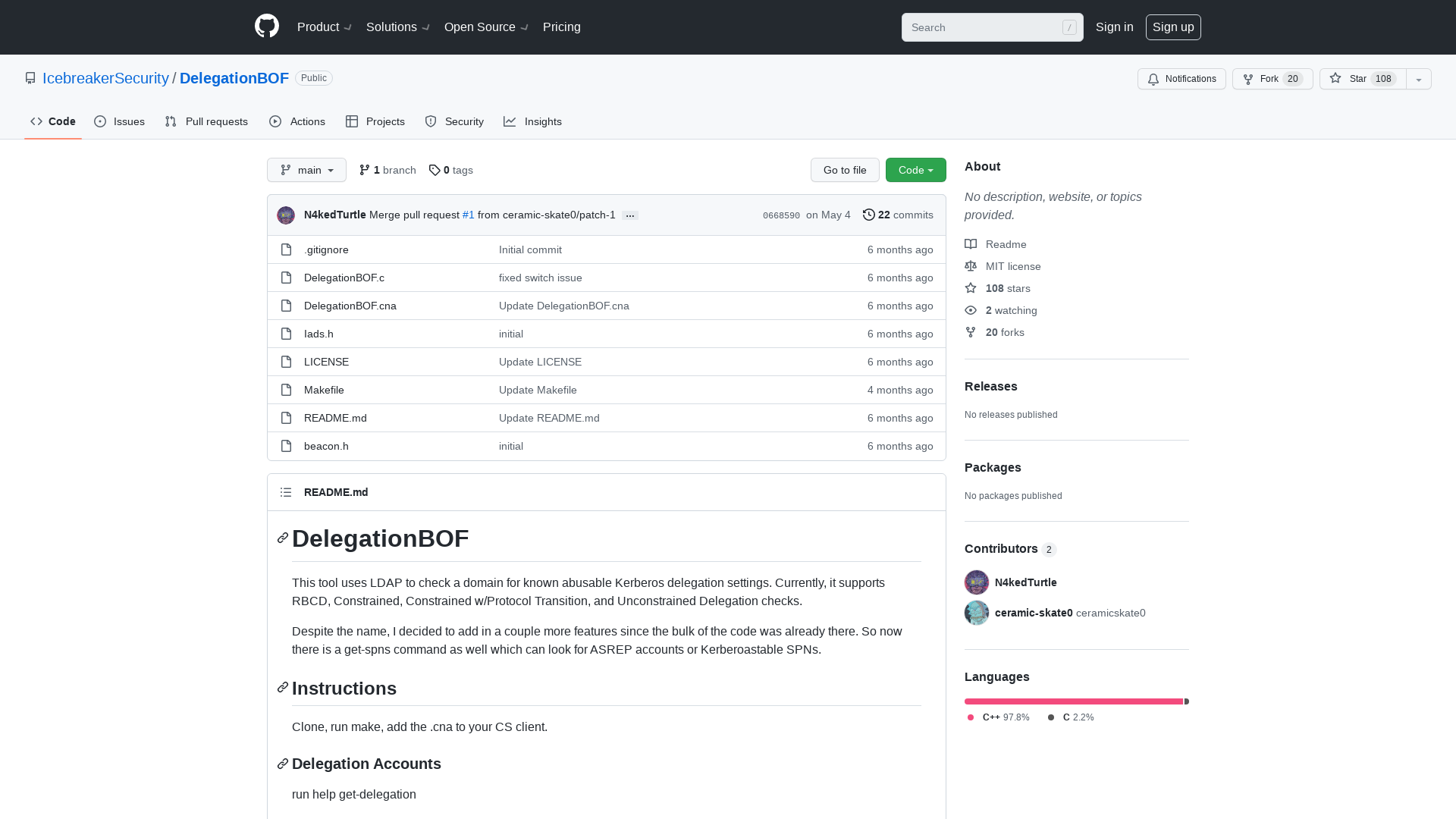 GitHub - IcebreakerSecurity/DelegationBOF