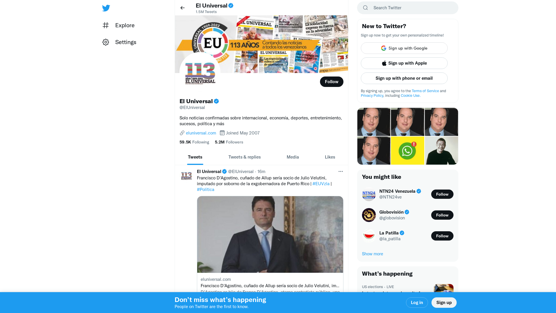 El Universal (@ElUniversal) / Twitter