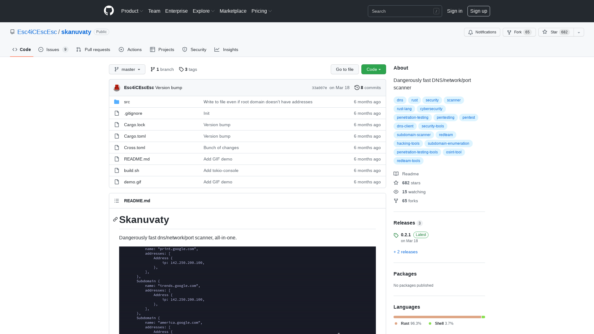 GitHub - Esc4iCEscEsc/skanuvaty: Dangerously fast DNS/network/port scanner