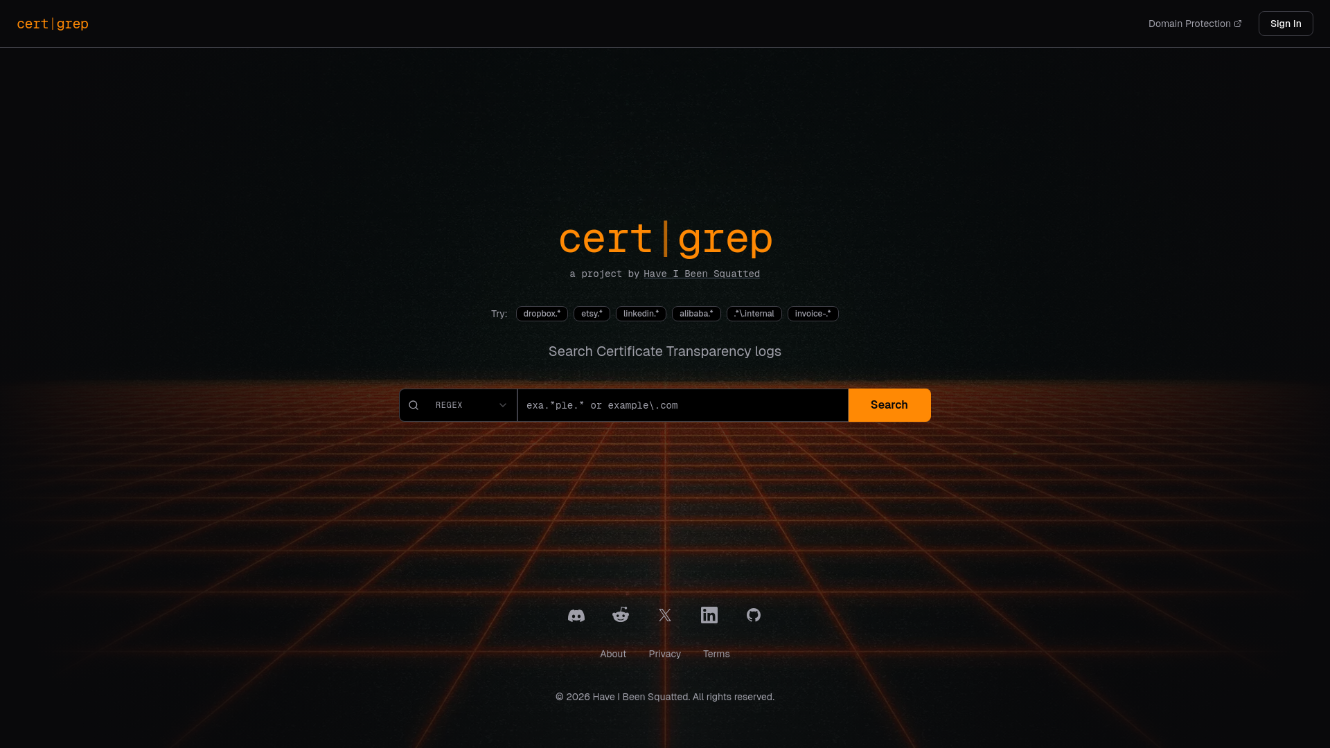 certgrep - Search Certificate Transparency logs