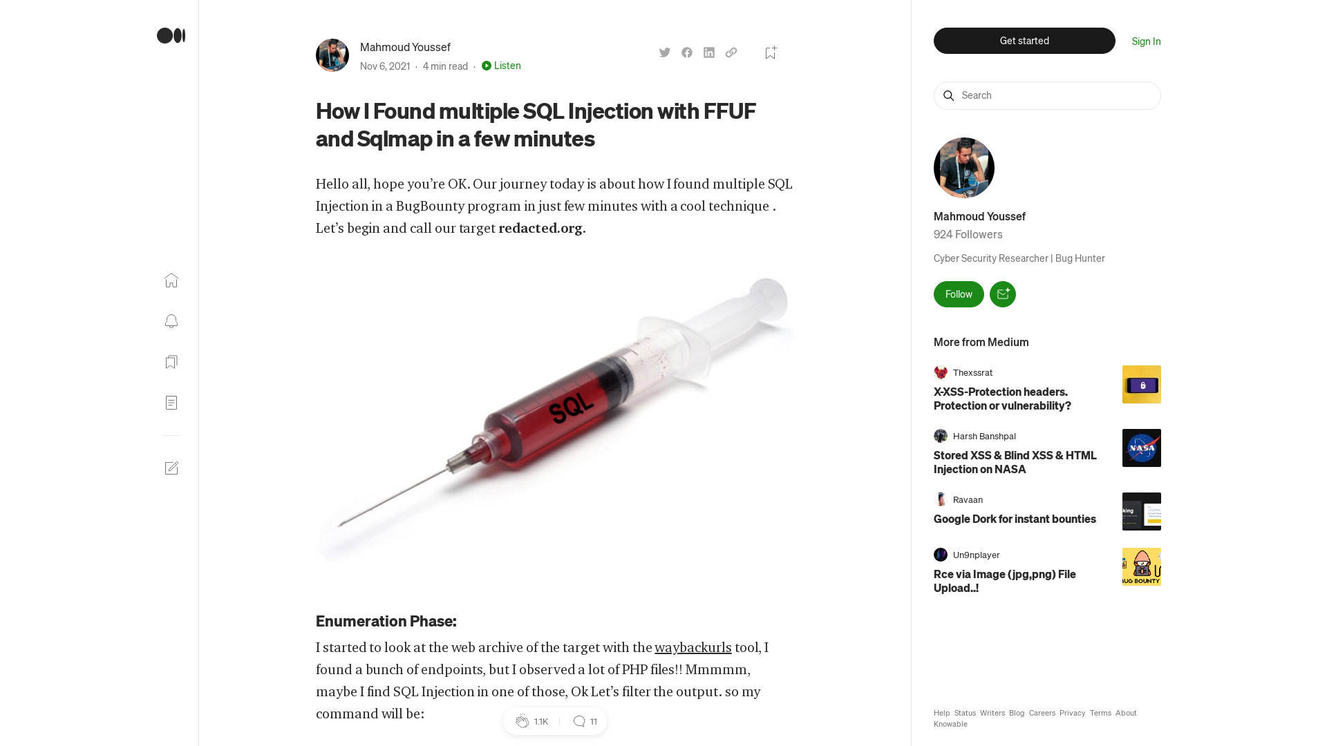 How I Found multiple SQL Injection with FFUF and Sqlmap in a few minutes | by Mahmoud Youssef | Medium