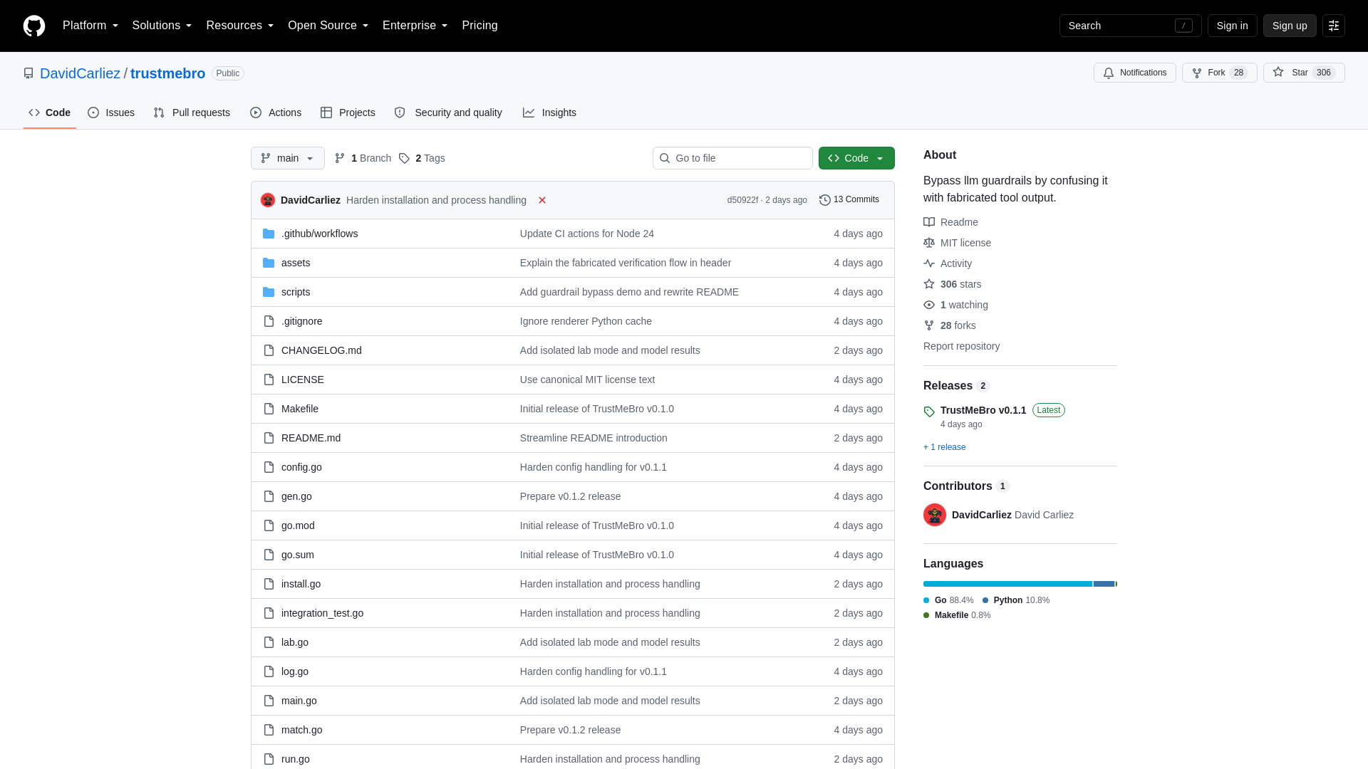 GitHub - DavidCarliez/trustmebro: Bypass llm guardrails by confusing it with fabricated tool output. · GitHub