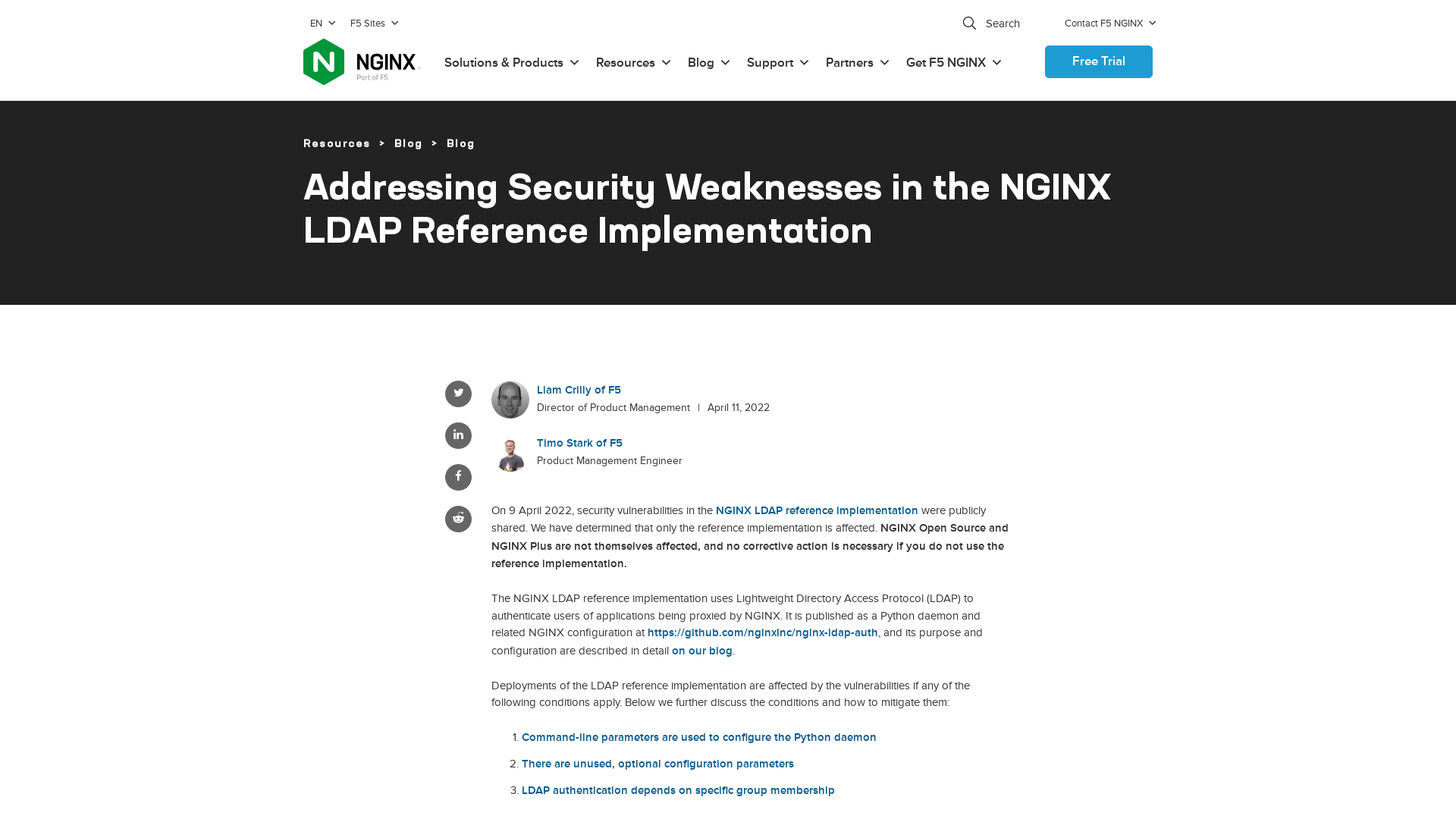 Addressing Security Weaknesses in the NGINX LDAP Reference Implementation - NGINX