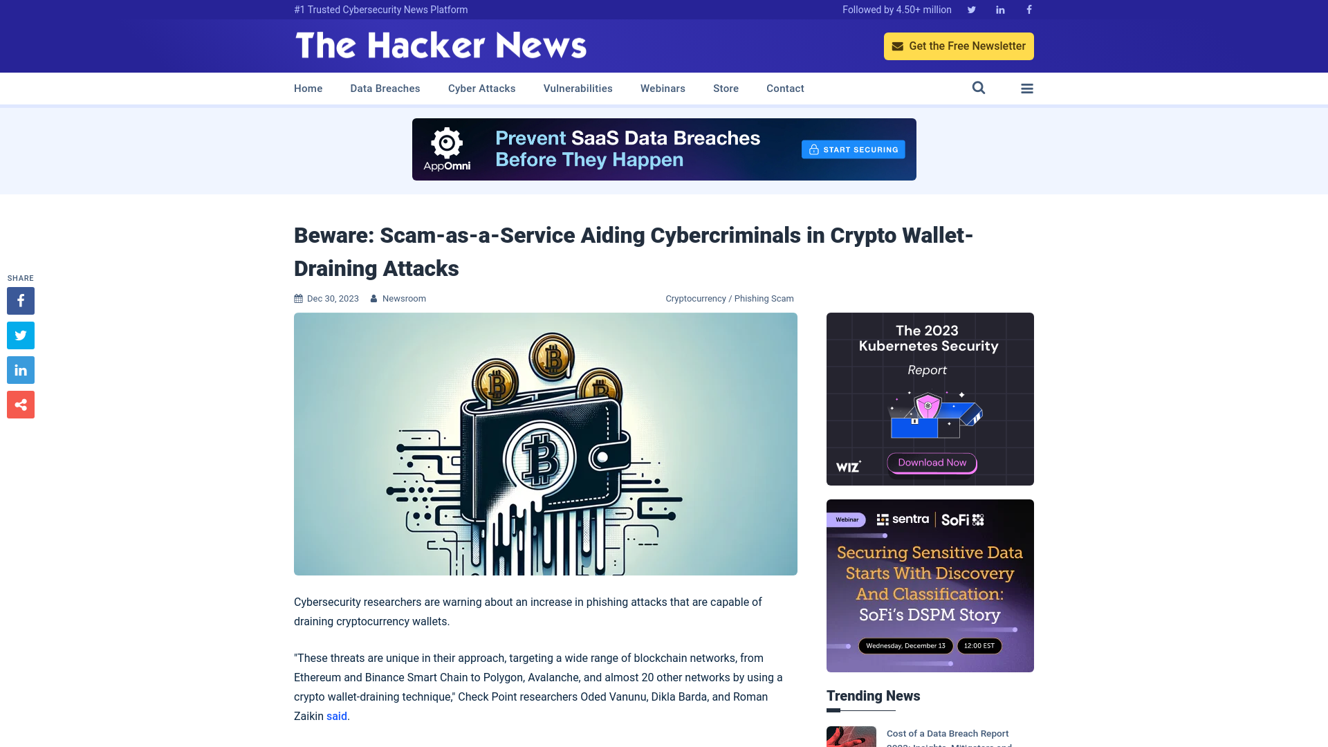 Beware: Scam-as-a-Service Aiding Cybercriminals in Crypto Wallet-Draining Attacks