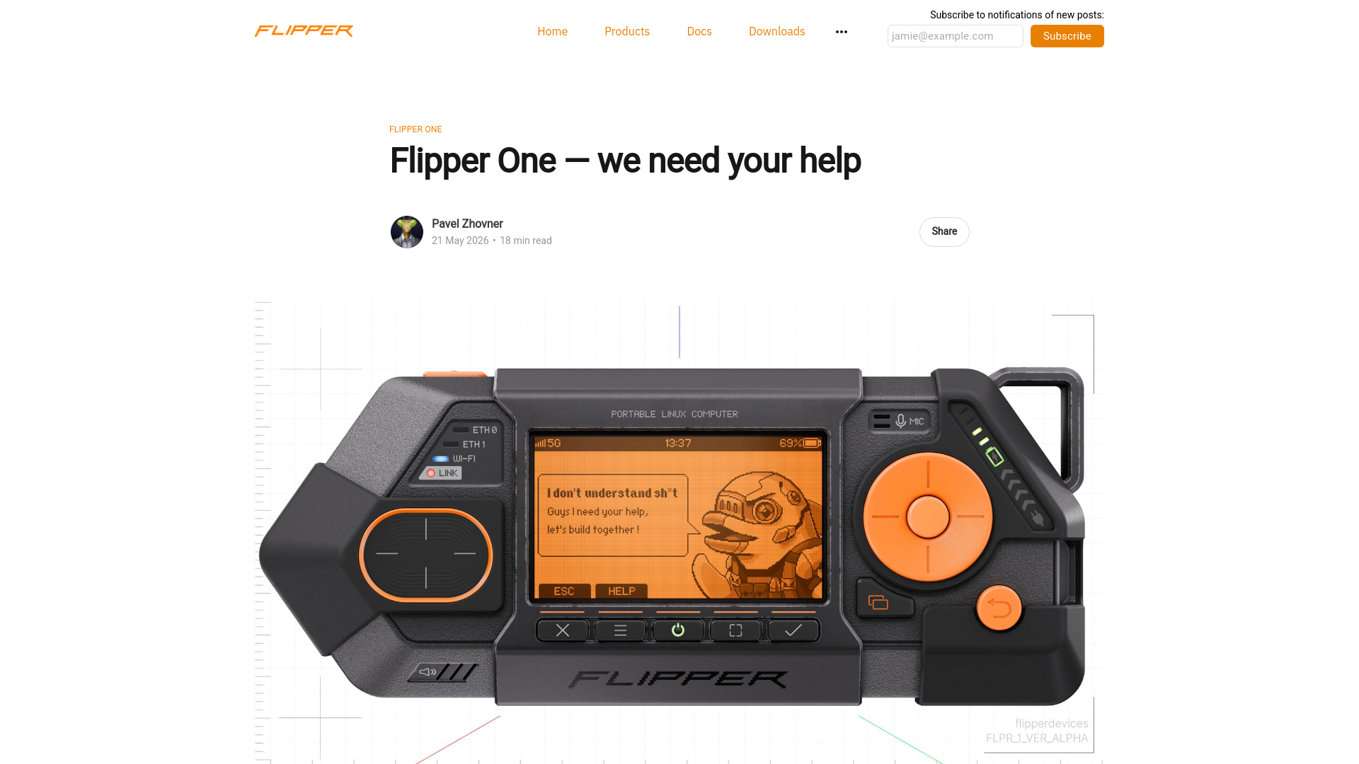 Flipper One — we need your help