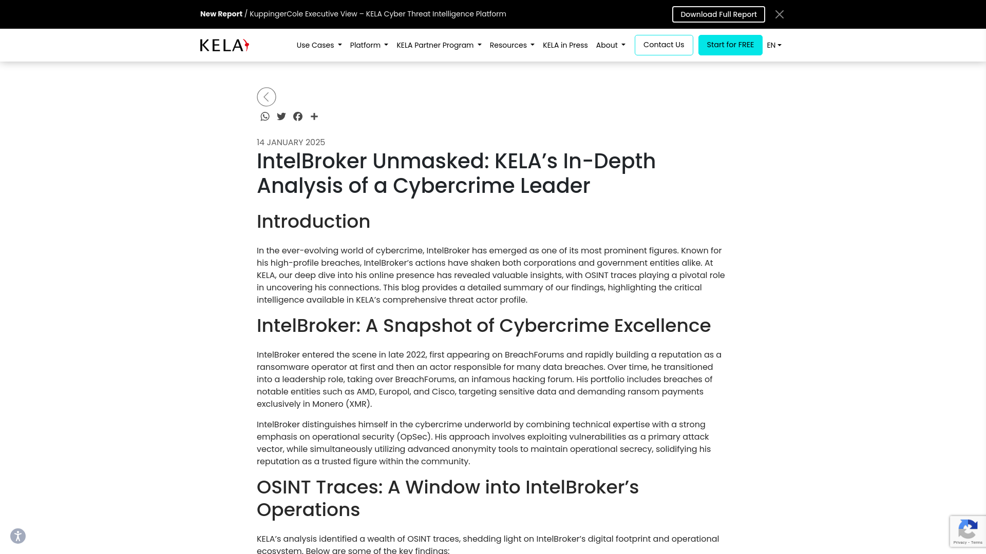 IntelBroker Unmasked: KELA’s In-Depth Analysis of a Cybercrime Leader • KELA Cyber Threat Intelligence